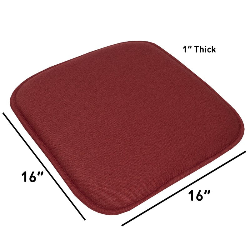 Memory Foam Chair Pads 6-Pack - Wine Jacquard Cover