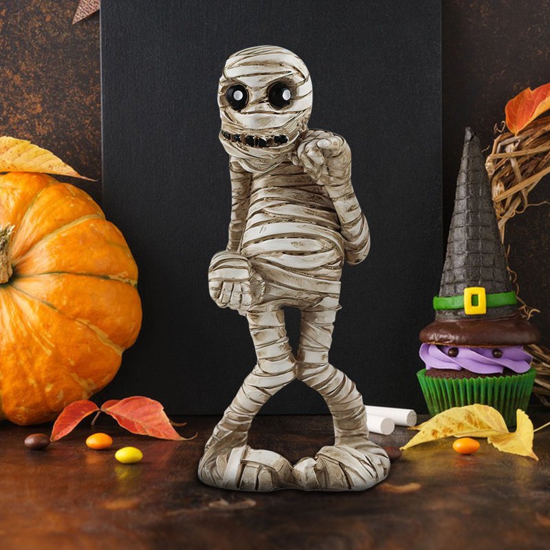 Halloween Mummy Figurines - Spooky Resin Decorations for Indoor Use