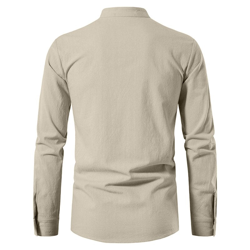 Men's Renaissance Pirate Viking Costume Shirt Khaki 3XL Long Sleeve Steampunk