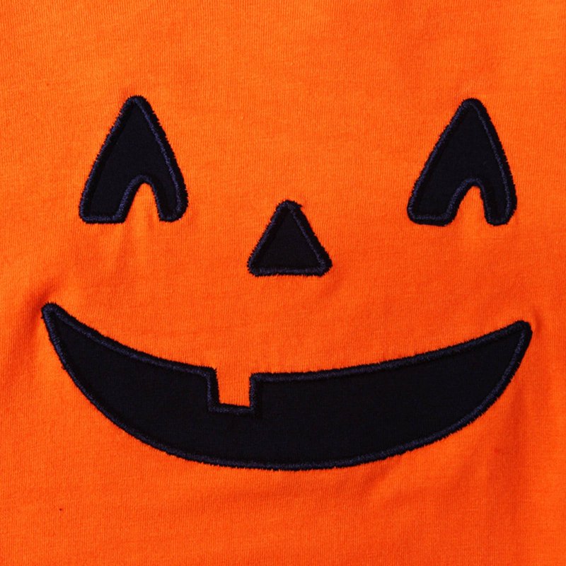 Baby Halloween Romper Jumpsuit - Cotton Long Crawling Suit for 3-6 Months - Orange