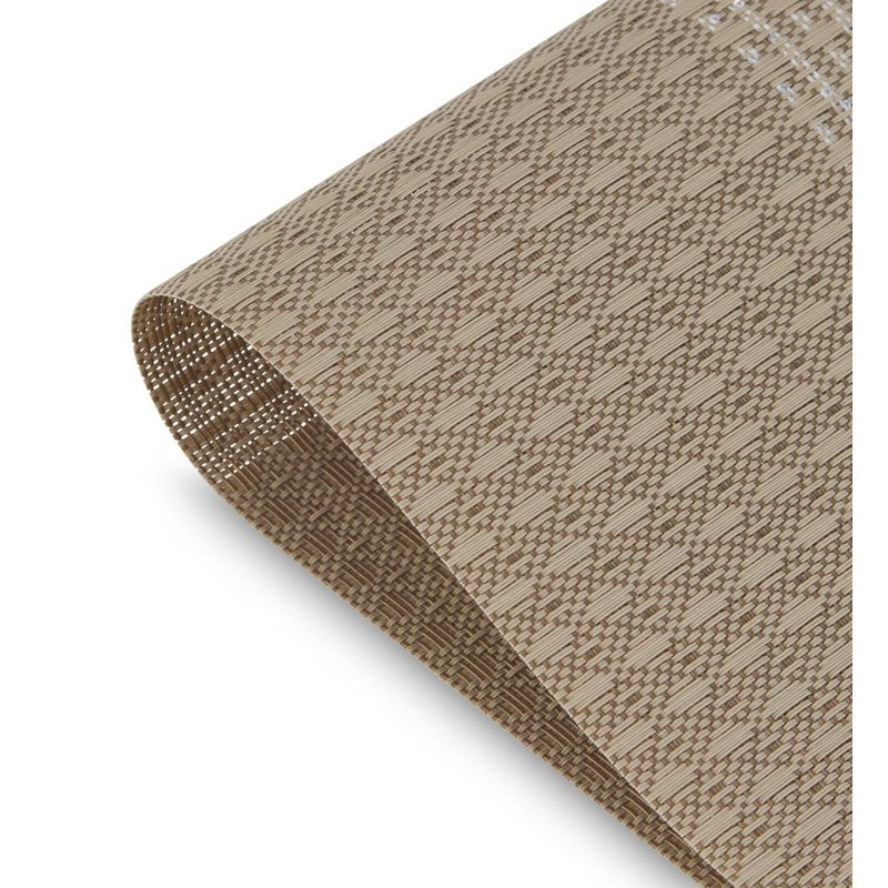 Elegant Set of 6 Non-Slip Placemats - 12x18 in Center Stripe Champagne