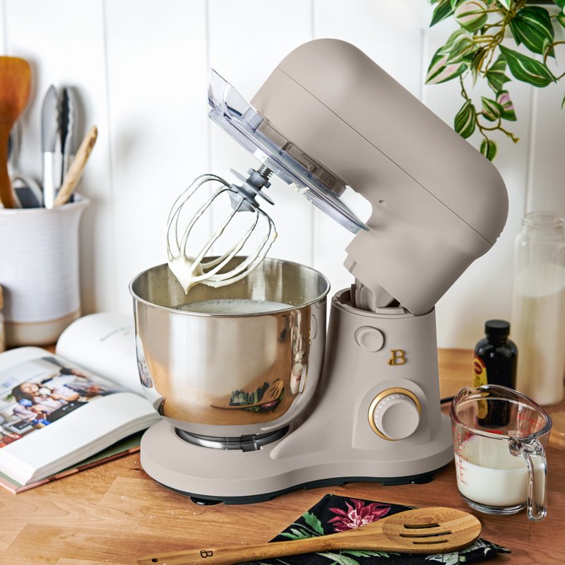 3.5 Qt Stand Mixer - Porcini Taupe with Beater, Dough Hook & Whisk