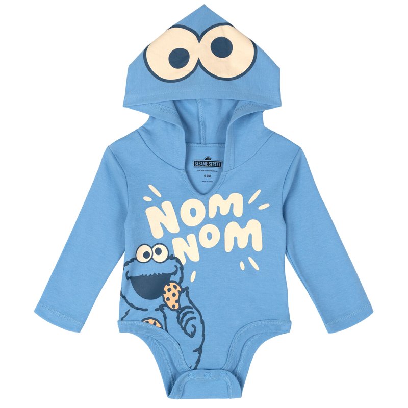 Baby Cosplay Bodysuits 3 Pack - Sesame Street Elmo Cookie Monster Big Bird 12 Months Blue Cream Red
