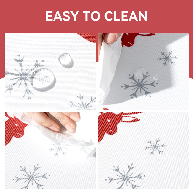 Christmas Tablecloth Rectangle - White 60x84in - Red Pine Tree