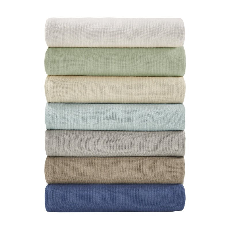 Home Essence Knit Freshspun Basketweave Cotton Blanket - Twin 66x90 Beige