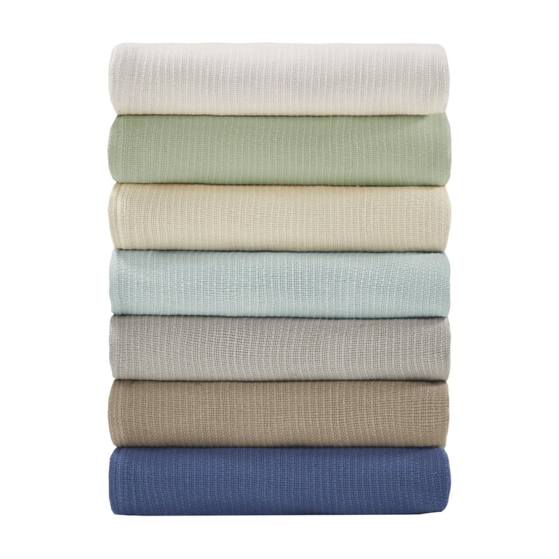Home Essence Knit Freshspun Basketweave Cotton Blanket - Full/Queen, Beige, 90x90 - Variation of THIS listing