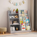 4-Tier Children's Bookshelf with Toy Storage - Gray