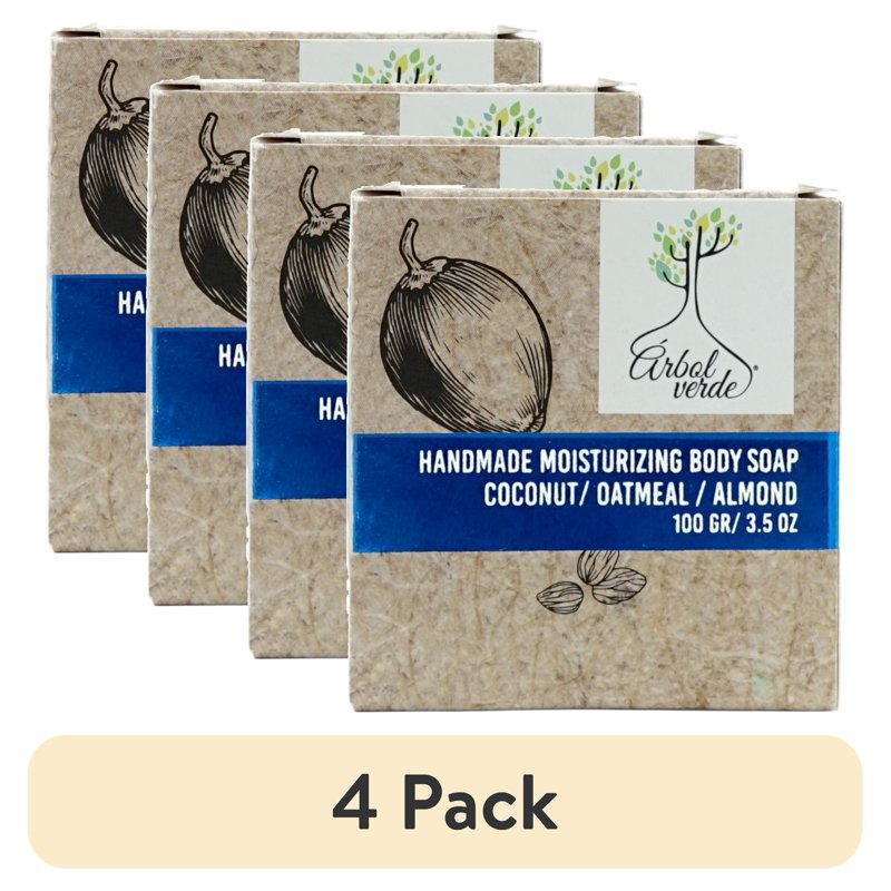Natural Vegan Moisturizing Body Soap Bar - 4 Pack