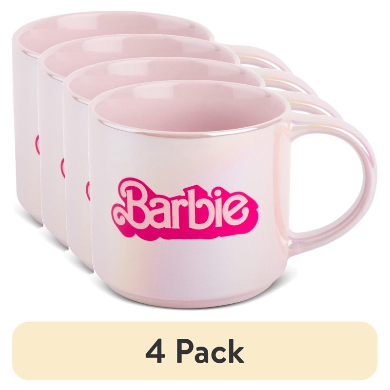 15oz Pearl Pink Stoneware Coffee Mug - 4 Pack