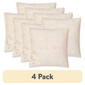 Set of 2 Faux Tip Dyed Fur Decorative Pillows - 20x20 Inches Beige - Reversible, Indoor Use, 4 Pack