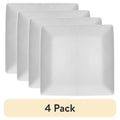 Cream Square-Shaped Stoneware Salad Plate - 4 Pack