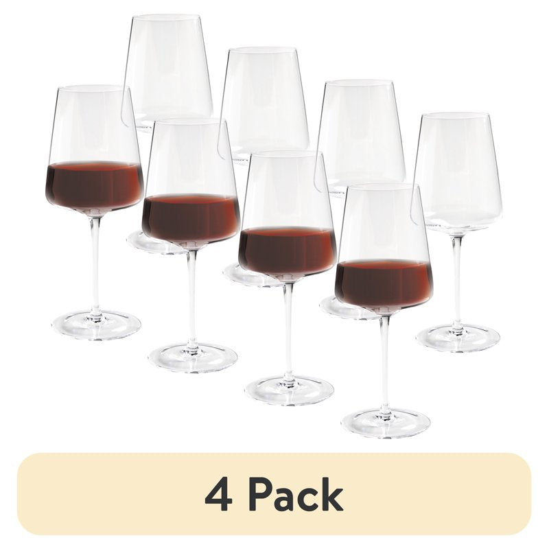 Clear Flared Red Wine Glasses - 17 oz, 4 Pack