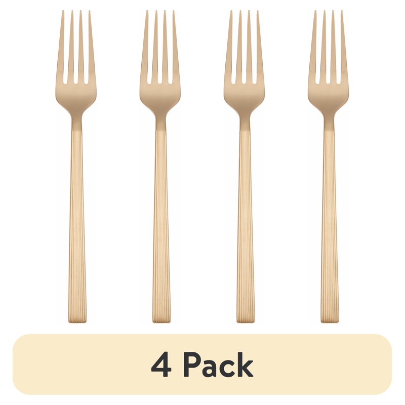 Stainless Steel Salad Fork - River Gold Finish - 4 Pack