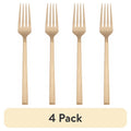 Stainless Steel Salad Fork - River Gold Finish - 4 Pack