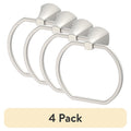 (4 Pack) Bathroom Towel Ring Wall Mount Satin Nickel - Simple Flare Design