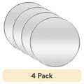 (4 Pack) 28-Inch Round Wall Mirrors - Nickel Aluminum Frame, Modern Bathroom & Living Room Decor