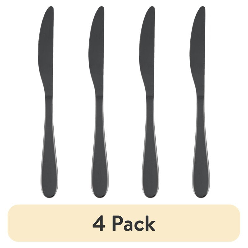 Stainless Steel Dinner Knife - Black, 4 Pack - Cambridge Byram