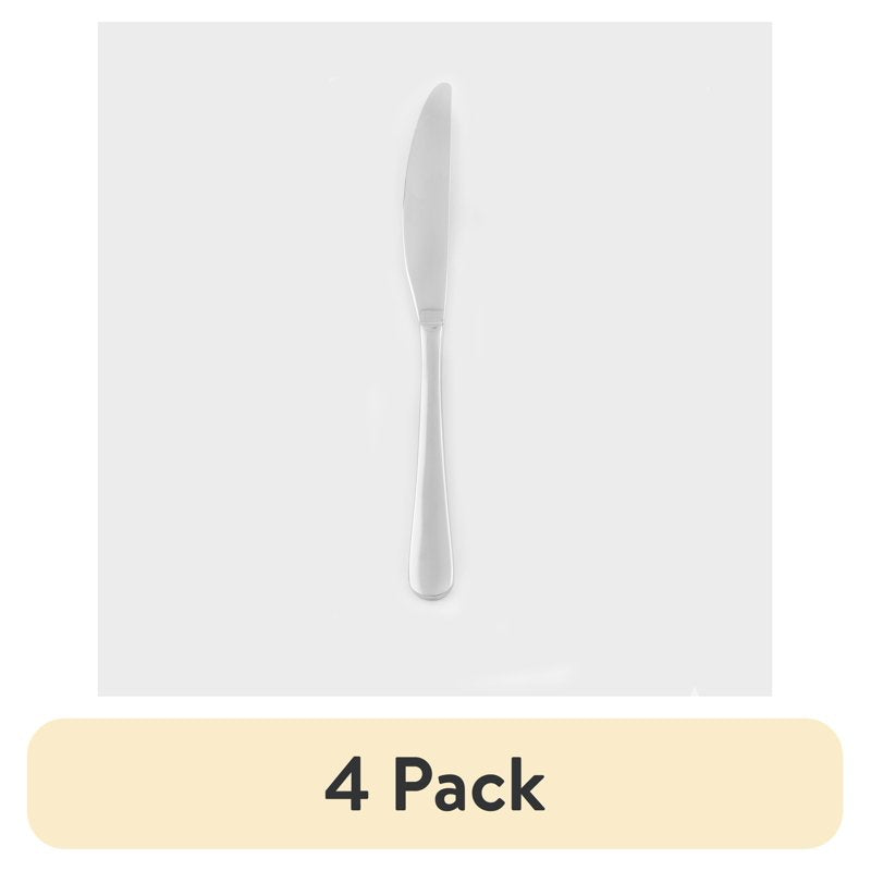 Stainless Steel Dinner Knife Set - 4 Pack in Silver Color