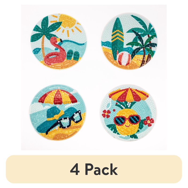 Tropical Coasters Diamond Painting Kit - 4 Pack