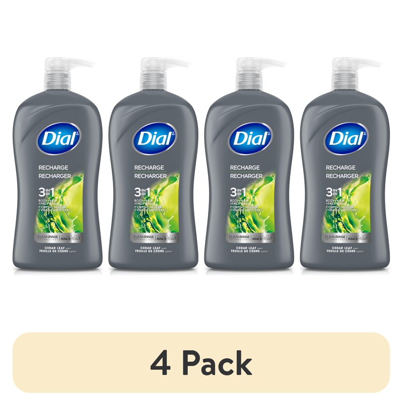 Dial Recharge 3-in-1 Men's Body Wash - Cedar Leaf Scent, 32 fl oz