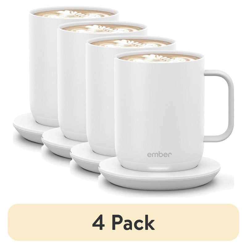 Ember Temperature Control Smart Mug 2 - 10 oz, White, 4 Pack