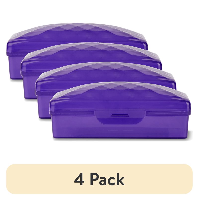 Plastic Soap Holder Dish - 4 Pack, Stand-Alone Design
