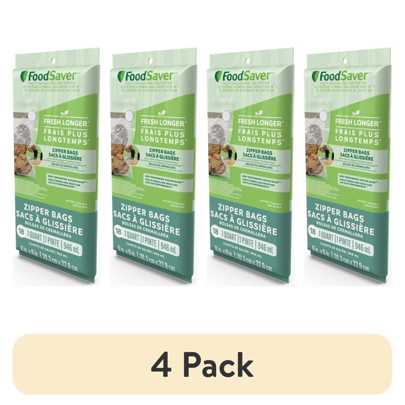 FoodSaver Quart Vacuum Sealer Bags - 18 Count, BPA-Free, 72 Pack
