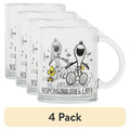 18 oz. Snoopy Fun Mug - 4 Pack, Dishwasher Safe Glass