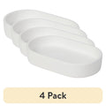 4 Pack White Ceramic Ready to Paint Trinket Tray - Oval 3x5 in