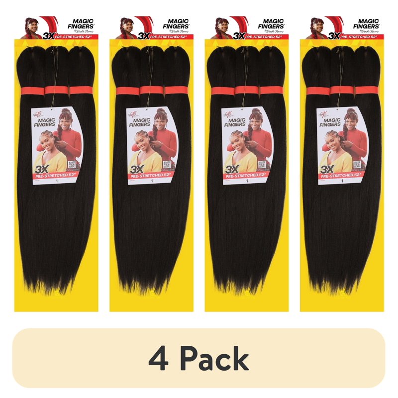 Magic Fingers 3X Pre-Stretched Braiding Hair - 52" Black