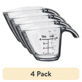 1/4 Cup Plastic Mini Measuring Cups - 4 Pack, Black/Transparent