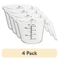 4-Pack Clear Plastic Measuring Cups with Large Spout - 32 oz