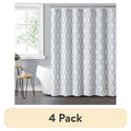 4 Pack Blue Dot Shower Curtain Set - 72x72 Inch Fabric with PEVA Liner & Hooks