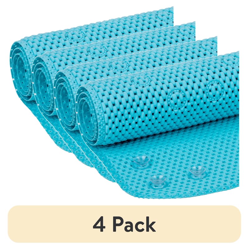 Aqua Blue Cushioned Foam Bathtub Mat 17 x 36 Inches with Suction Cups - Variation of THIS listing