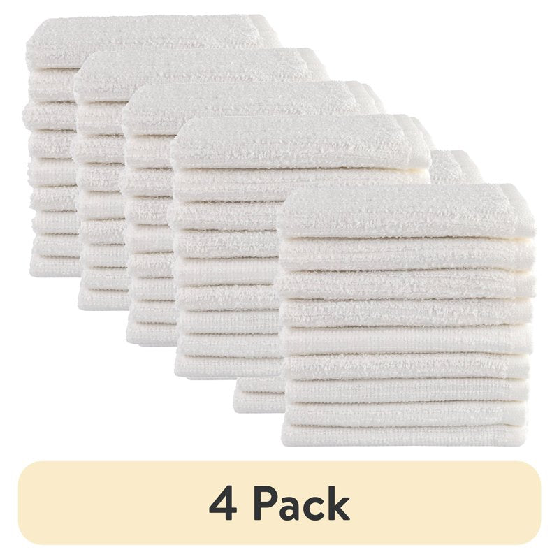 18-Piece Kitchen Bar Mop Dishcloth Set - 4 Pack, White