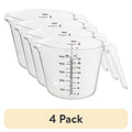 4-Pack Large Spout Plastic Measuring Cups - 32 oz Clear