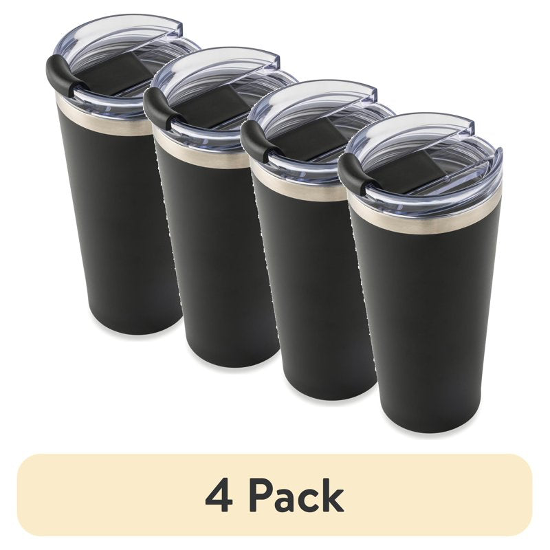 20 oz Stainless Steel Tumbler - 4 Pack, Black