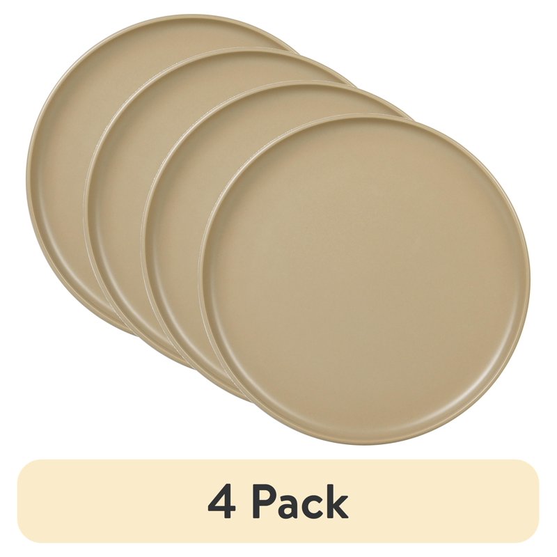 Brown Stoneware Dinner Plates - 4 Pack