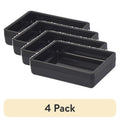 (4 Pack) Frosted Black Plastic Soap Dish - Compact Bathroom & Kitchen Organizer