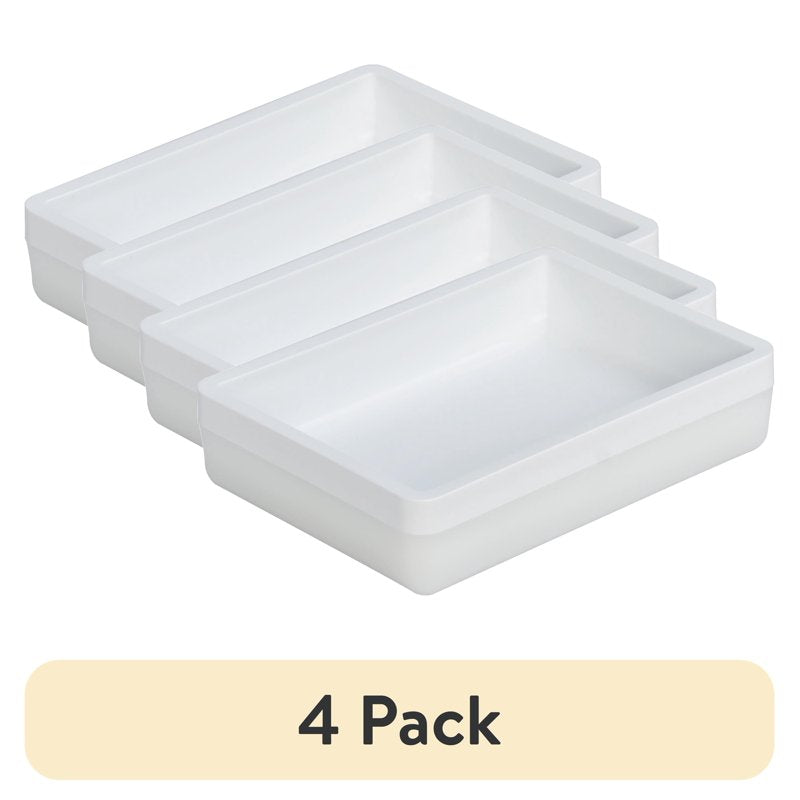 Mainstays Frosted White Plastic Soap Dish - 4 Pack