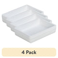 Mainstays Frosted White Plastic Soap Dish - 4 Pack