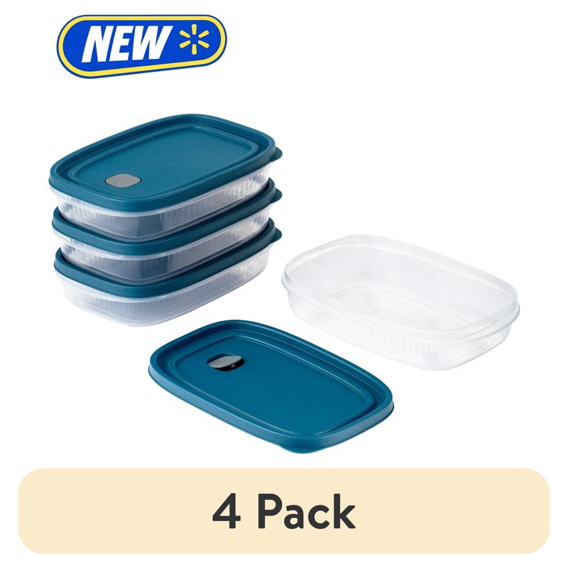 Reusable Food Storage Containers Set - 4-Pack, 5.2 Cups