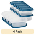 8-Cup Plastic Food Storage Container Set - 4 Pack