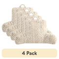 4 Pack Faux Fur Backrest Pillow for Adults - Snow Leopard Pattern