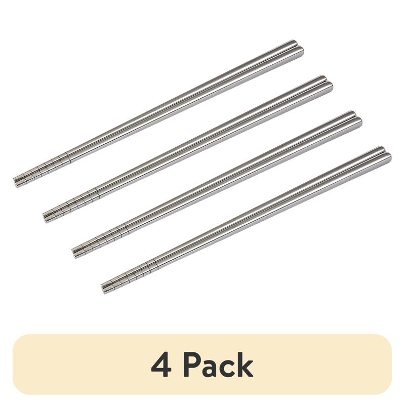 Stainless Steel Chopsticks Set - 4 Pairs, 9 Inch