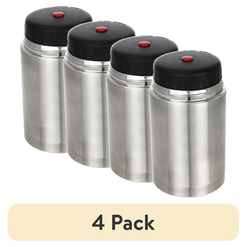 Insulated Food Storage Container - 27 oz, 4 Pack, Stainless Steel