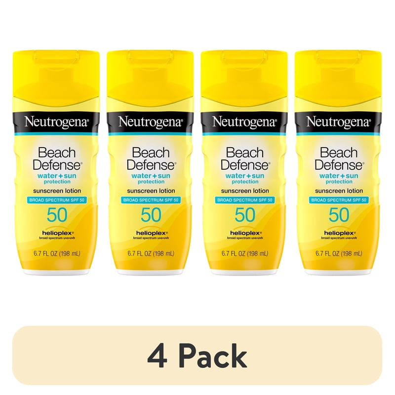 Beach Defense SPF 50 Sunscreen Lotion, 6.7 fl oz - 4 Pack