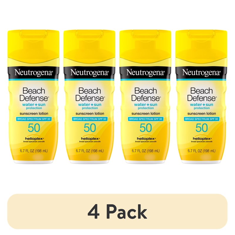 Beach Defense SPF 50 Sunscreen Lotion, 6.7 fl oz - 4 Pack