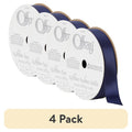 Navy Blue Satin Ribbon 5/8 inch Single Face Polyester Craft Ribbon 18 Feet - 4 Pack