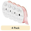 (4 Pack) Offray Pink Satin Ribbon 5/8 Inch, 18 Feet Each - Craft & Sewing Supplies